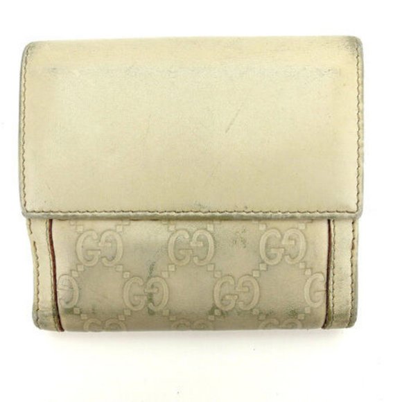 Gucci Wallet Purse Folding wallet Guccissima Grey Woman Authentic Used - Picture 6 of 6